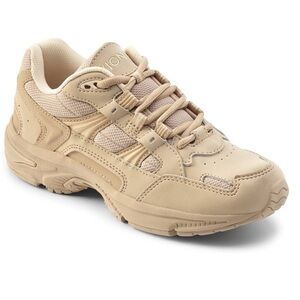 Vionic Mens Walker Beige Leather Casual Lace-Up Walking Shoes Sneakers mens 9.5